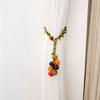 Harvest Curtain Holdback in Polyester with Pumpkin Charms for Window Panels, Door Curtains, and Seasonal Party Displays