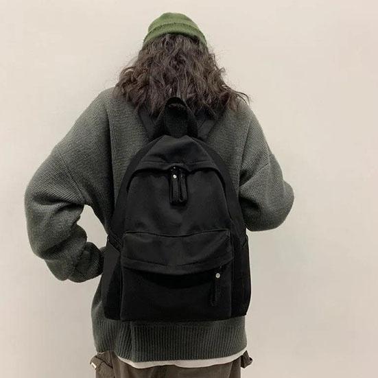 

Сплошной цветной рюкзак, женский рюкзак, противоугонная сумка на плечо, универсальная школьная сумка для девочек-подростков, школьный рюкзак 29*13*39cm чёрный