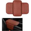 Center Console Cover, Microfiber Leather Vehicle Armrest Protector Orange
