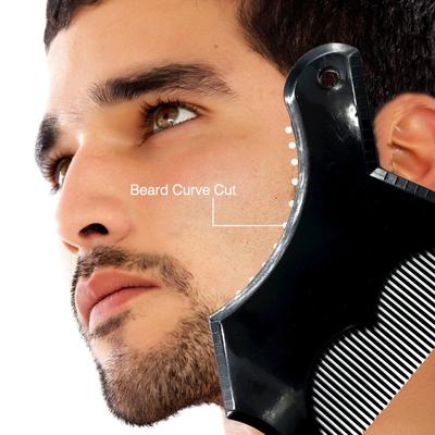 Yousheng 4Pcs/Set Men Beard Shaper Comb Tool Beard Lineup Guide Professional Facial Hair Goatee Whisker Styling Trimming Edging Shaping Stencil