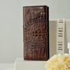 Brown Solid Crocodile Leather Long Wallet Dbwa5e716w3