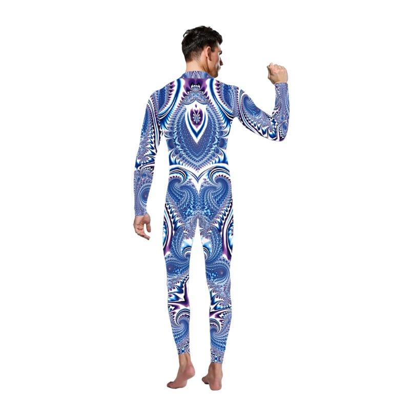 Multicolour Printing Holiday Party Women Adult Ghost Punk Style Cosplay Performance Costume Bodysuits Rompers