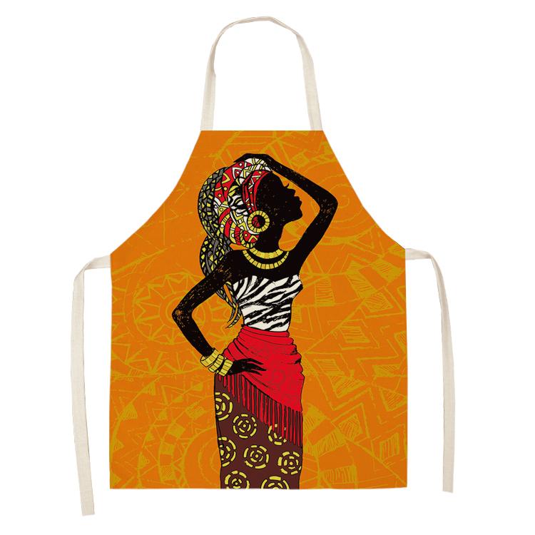 Cooking Baking Apron Home African Women's Pattern Apron Children's House Cleaning Barista Apron Men's and Women's Kitchen Apron