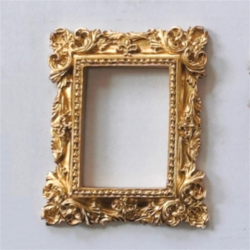 Mini Gold Picture Frame Victorian Small Resin Antique Photo Frame Tiny Baroques Ornate Frame Without Glass or Backing