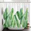Tropical Banana Leaf Shower Curtain Waterproof Easy To Clean Privacy Protection Print Green Plant Design Modern Nontoxicmaterial