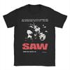 Funny Vintage SAW Movie Tshirts Men's 100%Cotton Short Sleeve  Round Neck Summer Tops Shirts