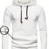 Men'S Casual Pullover Hooded Sweatshirt Waffle Pattern Plaid Fabric, Long Sleeve, Hooded, Regular Fit