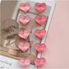 5Pcs Cute Heart-shaped Fridge Magnets 3D Three-dimensional Crystal Love Refrigerator Magnetic Stickers Creative Home DIY Decor