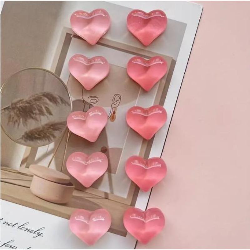5Pcs Cute Heart-shaped Fridge Magnets 3D Three-dimensional Crystal Love Refrigerator Magnetic Stickers Creative Home DIY Decor