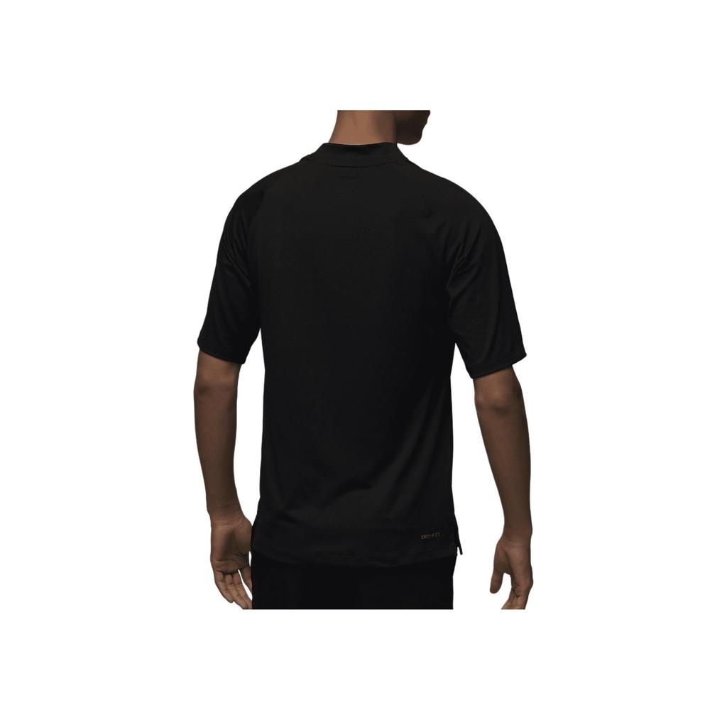 Jordan Sport Solid Color Sun Protection Moisture Wicking Quick Dry Design Golf Short Sleeve Raglan T-Shirt Men Tops Black FD1400-010