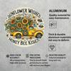 Vintage Sunflower Metal Wall Art Round Bee Home Decor Sign