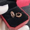 Chic Unique Chain Link Designed Female Hoop Earrings Shiny CZ Rose Gold Color Earrings Trendy Dainty Engagement Jewelry
