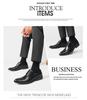 New Men's English Style Hidden Heel Derby Brogue Leather Shoes - Pointed Toe Lace-Up Design for Formal and Casual Wear