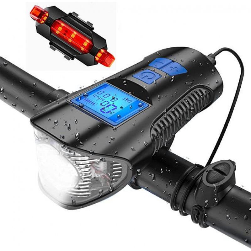 Compteur de Vélo Intelligent & Lumière Rechargeables par USB - Accessoire pour VTT