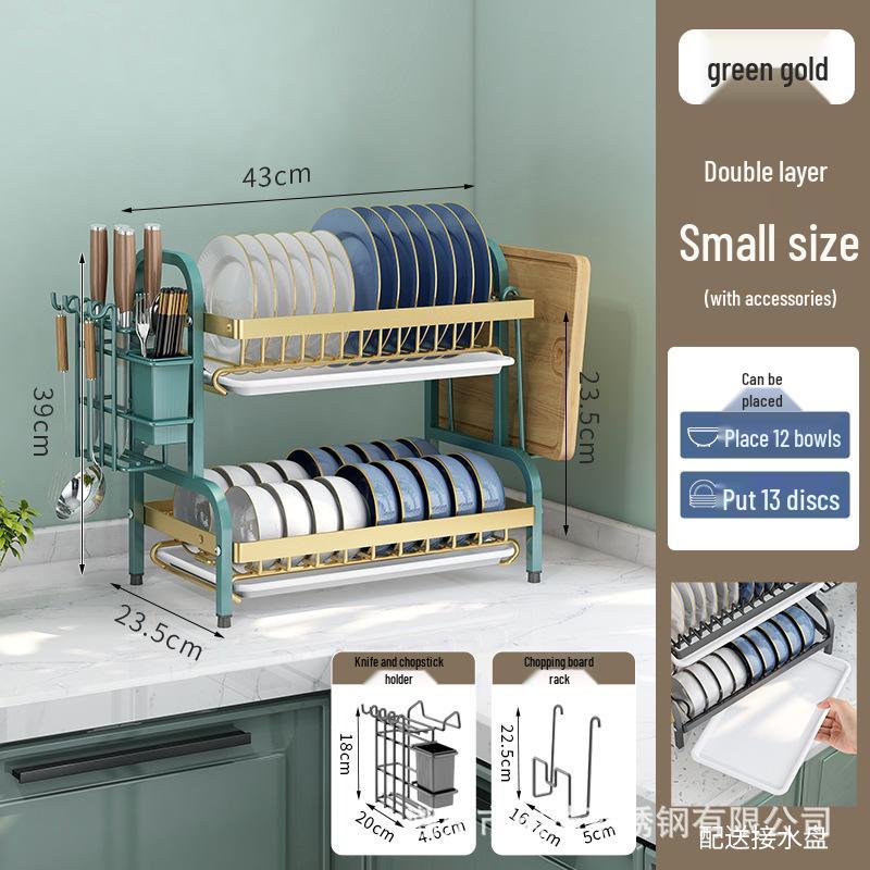 Multi-functional Kitchen Storage and Draining Rack for Bowls, Plates, Utensils, and Chopsticks