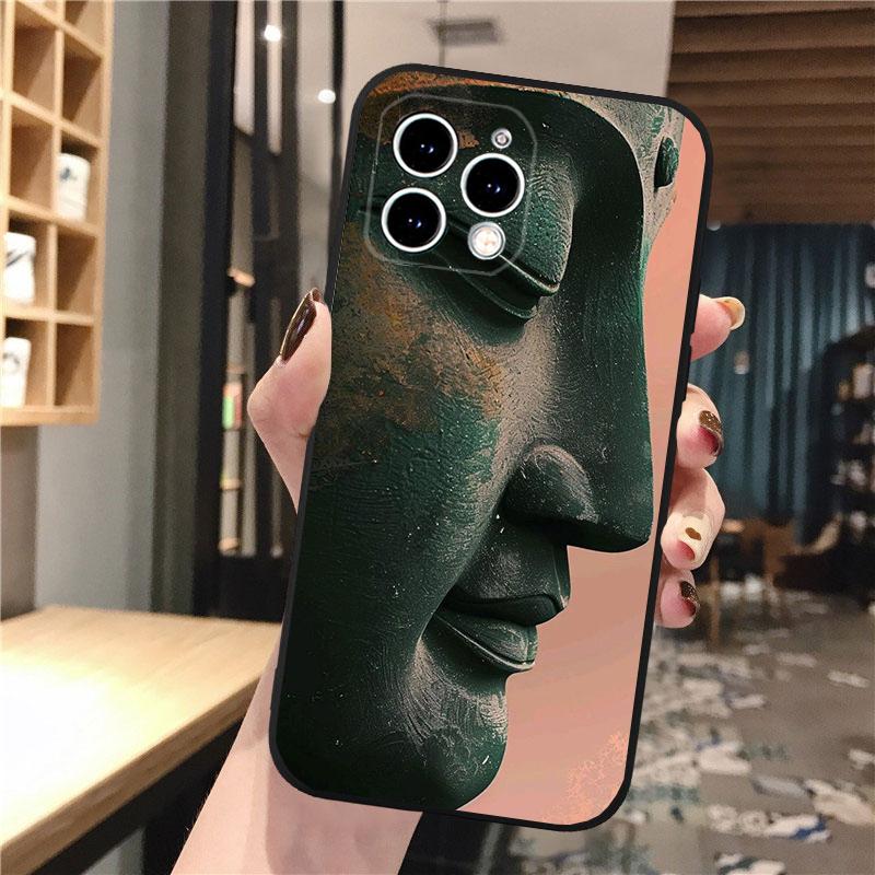 Buddha Phone Case For iPhone 17 Pro Max Air 16 15 14 13 Pro Max 15 16 Pro 15Plus Silicone Cover