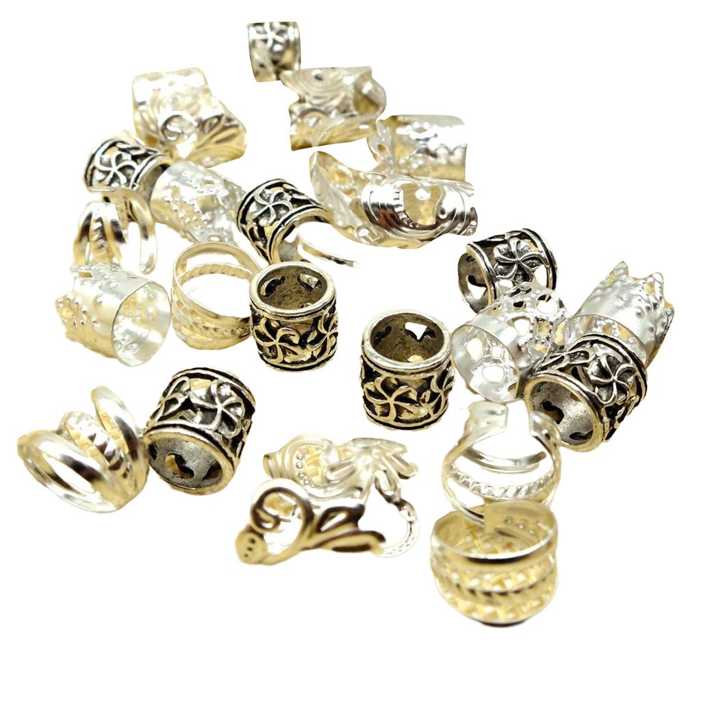 100 Pcs Hair Beads Loose Coil Hair Jewelry For Braid Hair Rings Dreadlock Bead Braid Rings Hair Clip Braid Clip