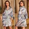 Yaoting Elegant Retro Chinese-Style Satin Nightgown for Women, Luxurious & Noble Home Bathrobe - Summer 3370.