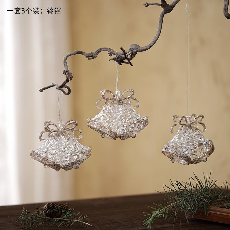 Modern Acrylic Christmas Tree Ornaments Bells Pumpkin Carriage Carousel Ballerina Minimalist Luxury Decor