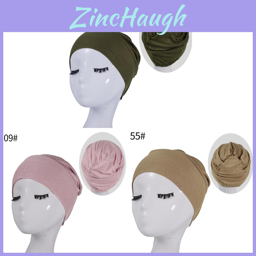Silk Cotton Headscarf Cap With Elastic Fit For Casual Daily Wear