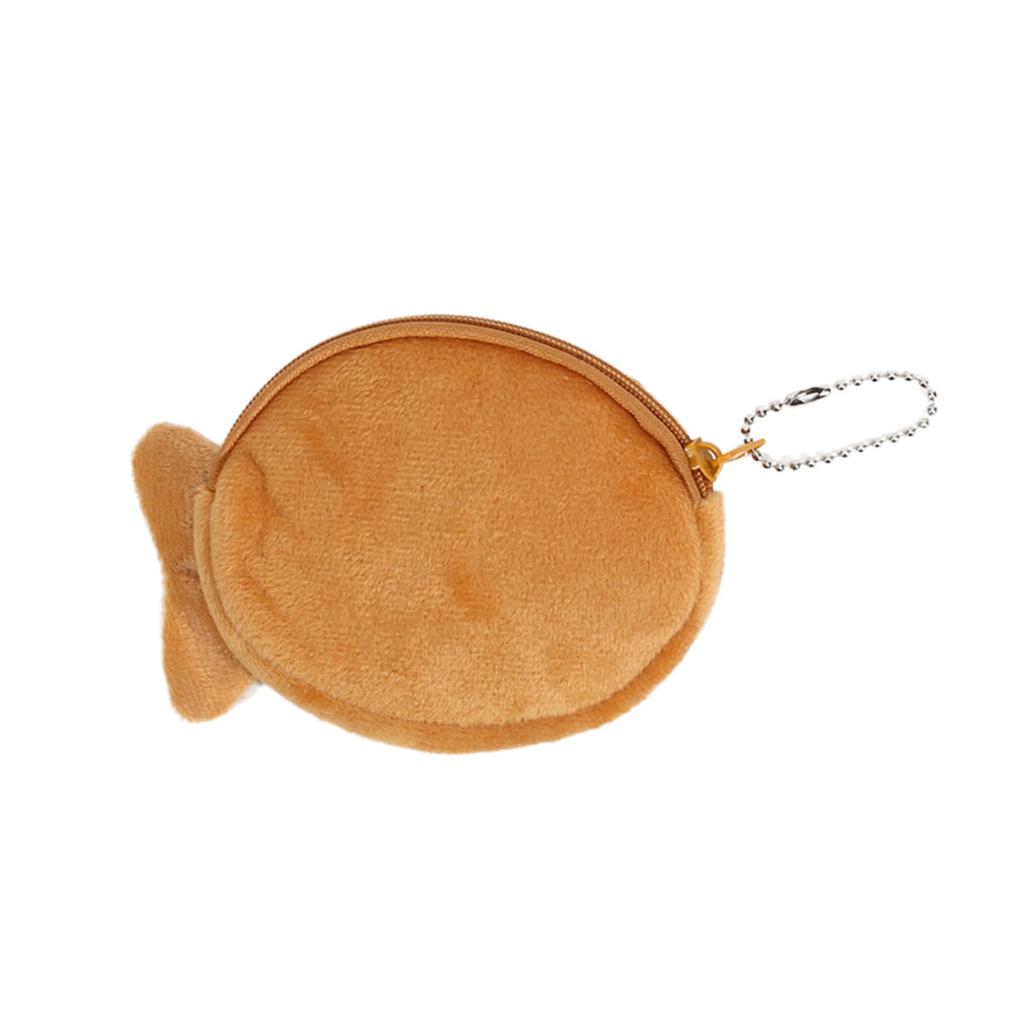 Niedliche Plüsch Schnapperfisch Geldbörse Damen Geld Karten Schlüssel Kopfhörer Münzfach für kleine Dinge Beutel Reißverschluss Clutch Tasche