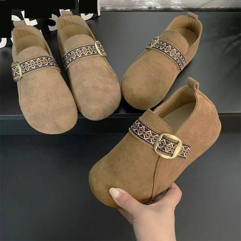 Retro Flat Bottom All-inclusive Women's Autumn New One-pedal Lazy Single Shoes Soft Sole Fashion
