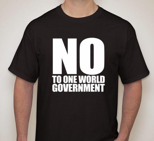 NO To one world government NWO Anarchy Anarchist T shirt XXXL