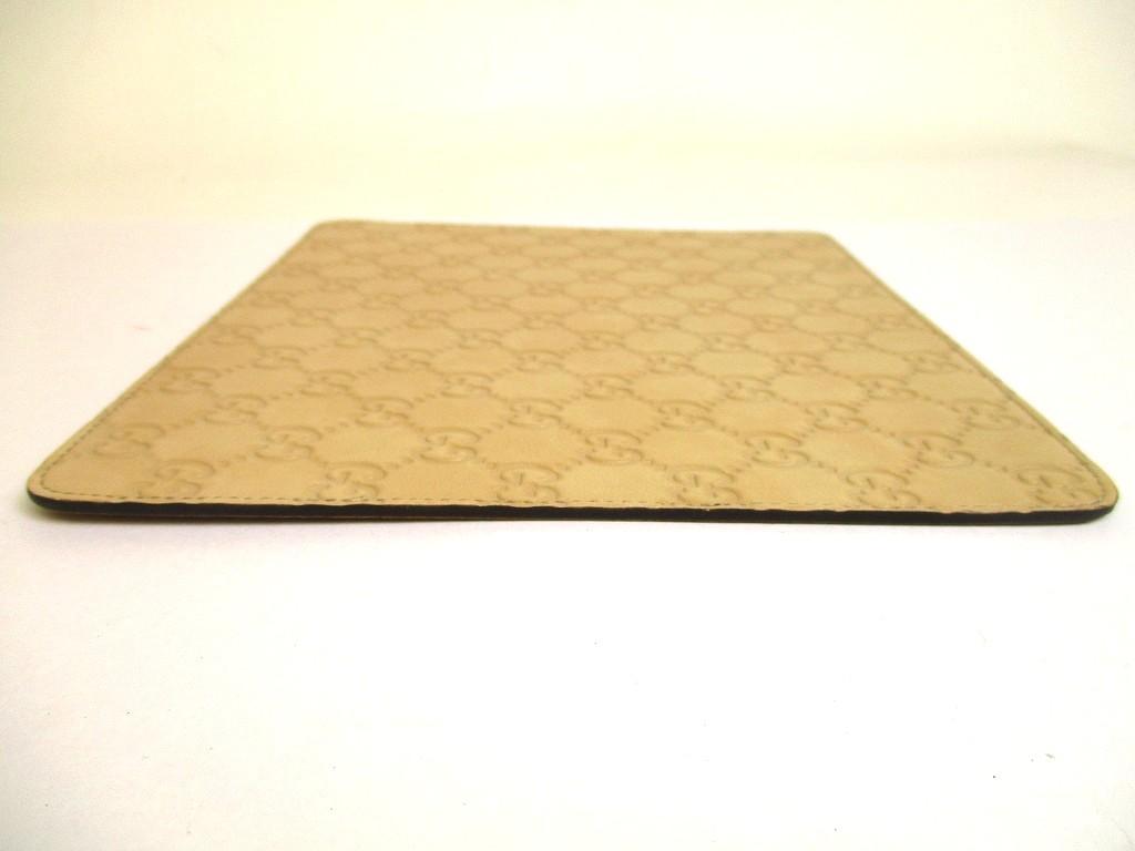 Authentisches GUCCI Guccissima Beige Leder Mauspad #a767 Überholt