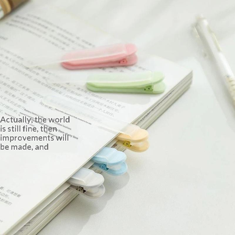Transparent Automatic Page Following Bookmark Clip Reusable Non-toxic Reading Marker for Kids Home School Reading