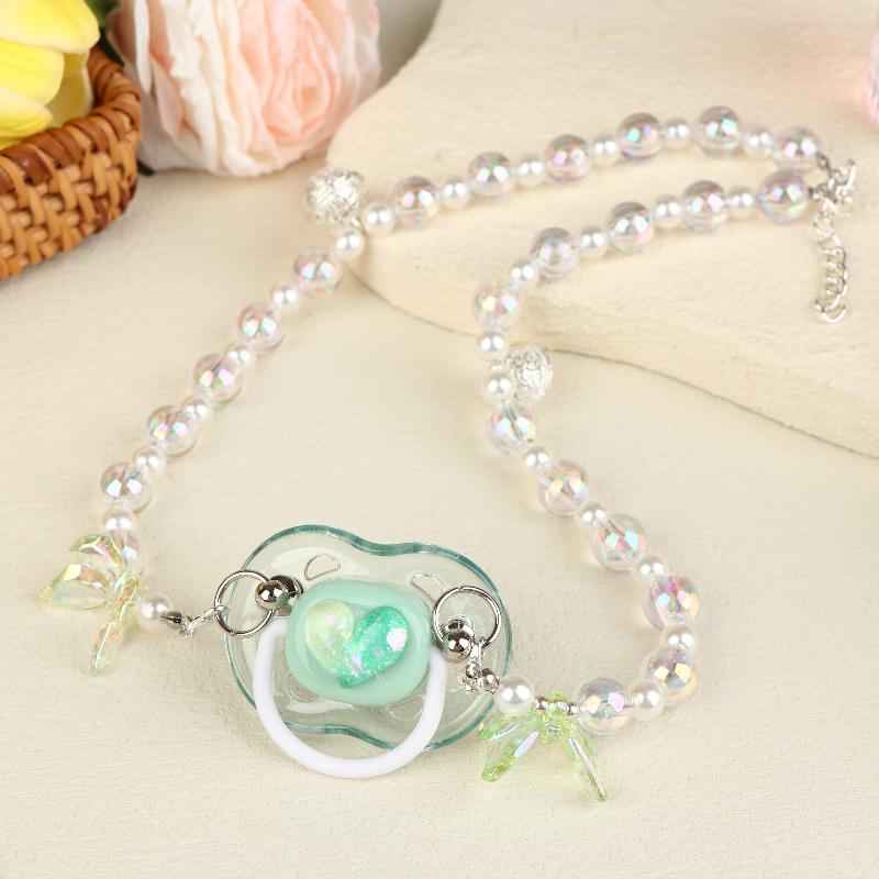 Sweet Beads Chain Pacifier Gag Collar Couple Toy Soft Silicone High-End Adult Pacifier Creating An Exclusive Luxury Leisure Time