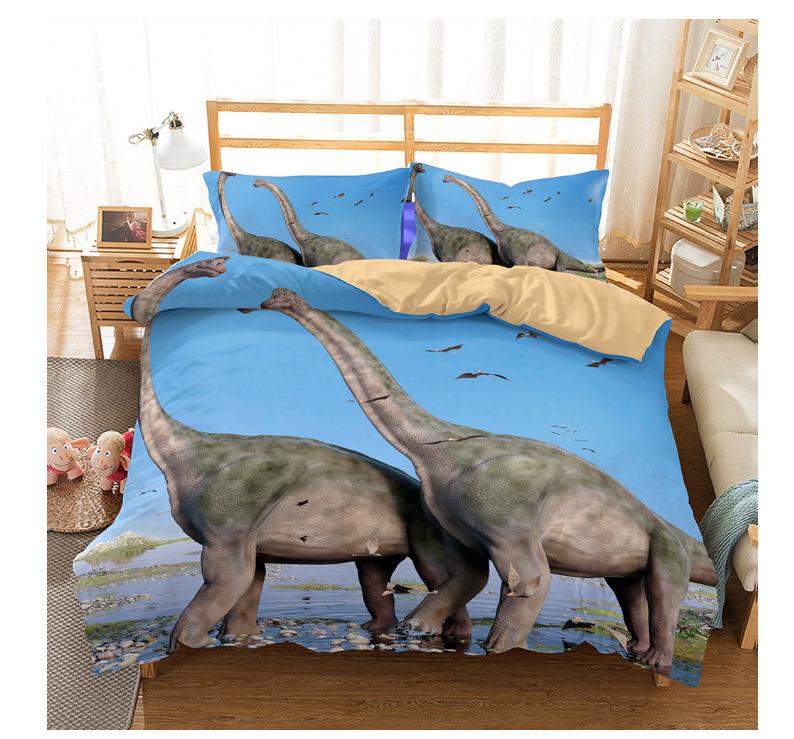 3D Print Jurassic Period Quilt Cover Set,Cartoon Forest Animal Comforter Cover pillowcase,Soft Microfiber Bedding Sets,Kids Teen