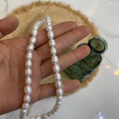 Cshopintheroom / Rice-pul-tegi Pure Silver Freshwater Pearl Necklace One Color