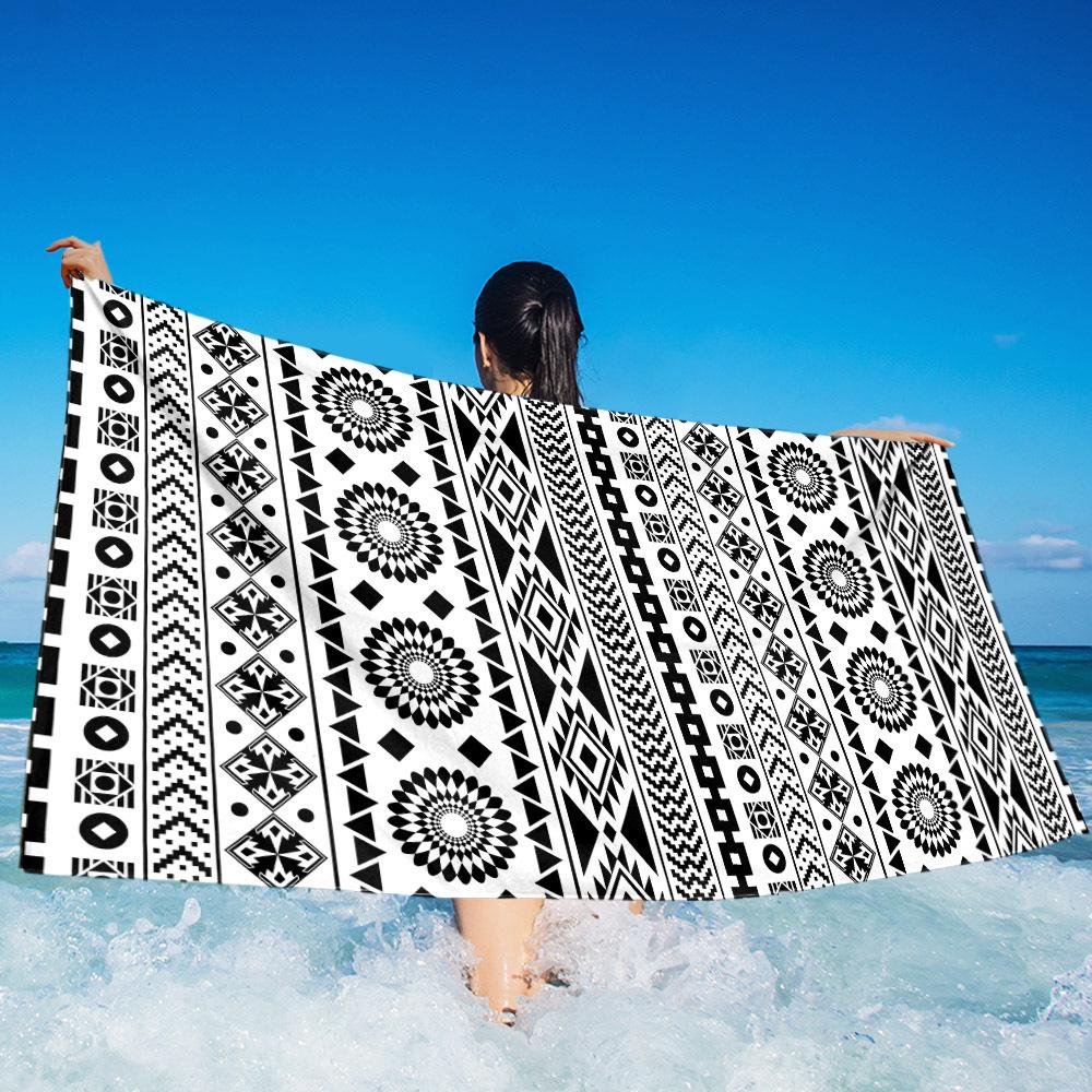 Blue Sea Turtle Beach Towel, Soft Microfiber Quick Dry Oversized Bath Towel, Nautical Summer Pool Blanket 1pcs