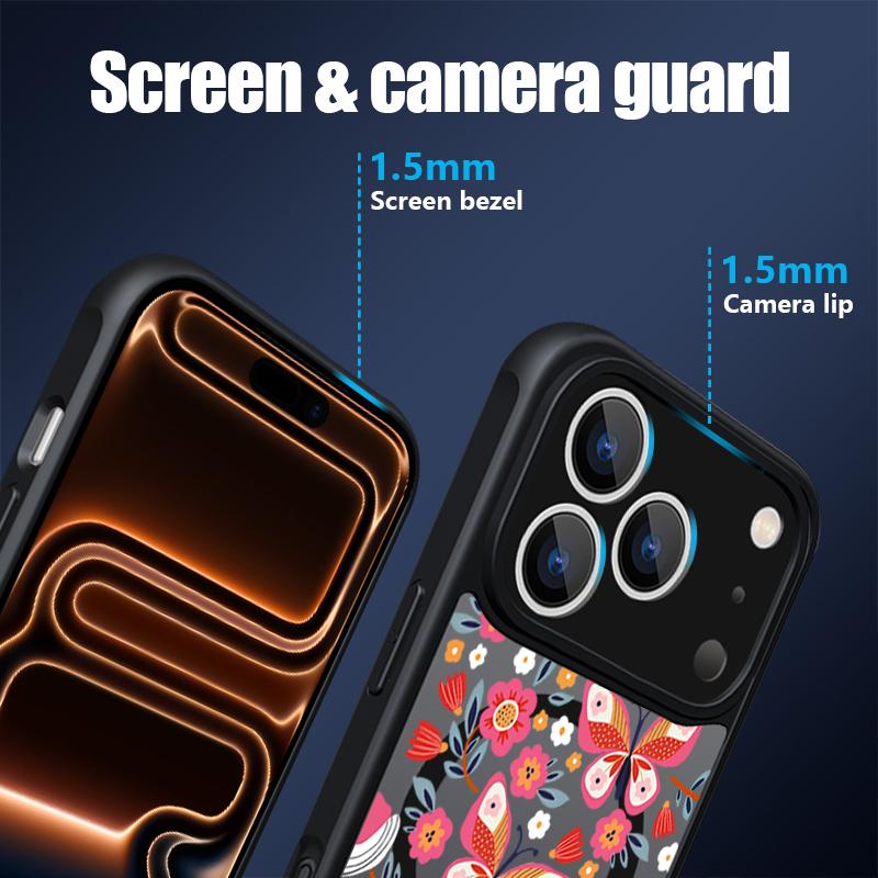 Creative Butterfly Flowers Pattern Case For iPhone 17 Pro Max Funda iPhone 16 15 14 13 Pro Max Rugged Bumper Magnetic For Magsafe Shockproof Cover