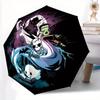 1pc Halloween Horror Friends Automatic Opening Umbrella - Portable 3-Fold Design, 8 Ribs Outdoor Umbrella, Festival Gift for Fans, Travelers, Dai