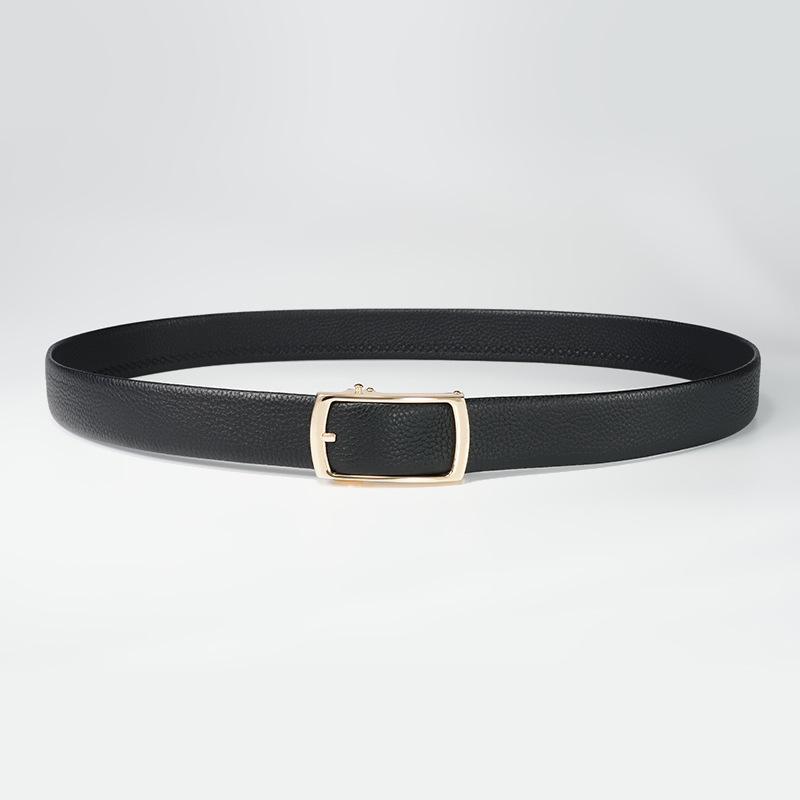 New Men's Genuine Leather Belt, Business Automatic Buckle Belt, Alloy Belt Inside