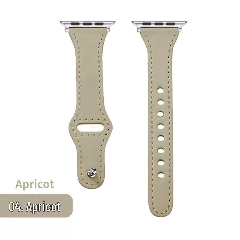 Compatible with Apple & Huawei: Retro Genuine Leather Snap-On Watch Band