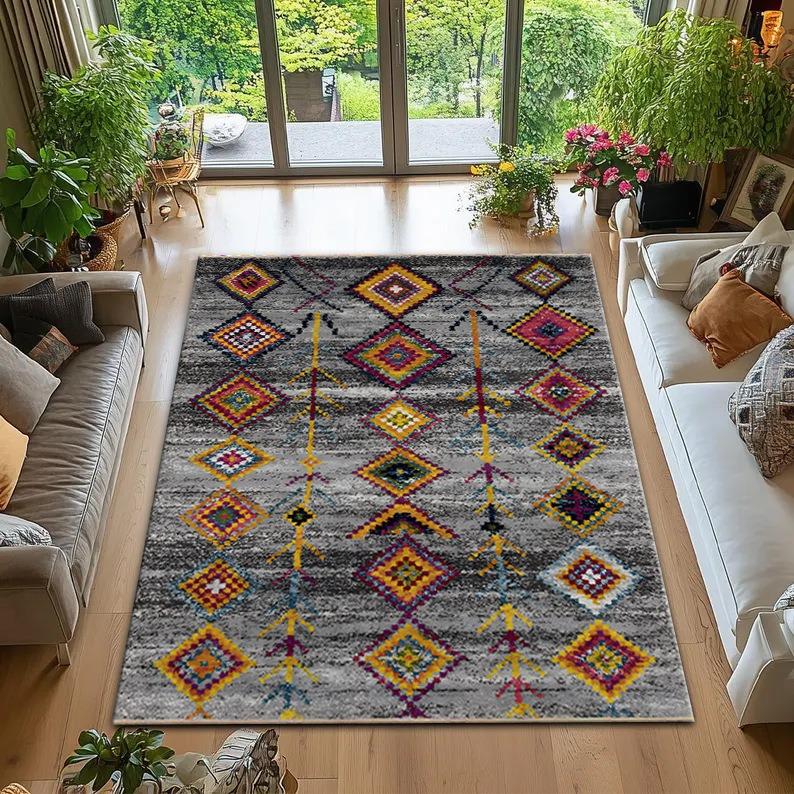 Persian Retro Style Carpet Moroccan Leisure Rug Carpets for Living Room Living Room Decoration Washroom Floor Mat Rugs