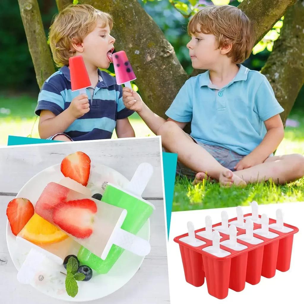 Popsicle Molds Silicone Ice Pop Molds BPA Free Popsicle Mold with Silicone Funnel and Cleaning Brush Popsicle Holders Ice Tray