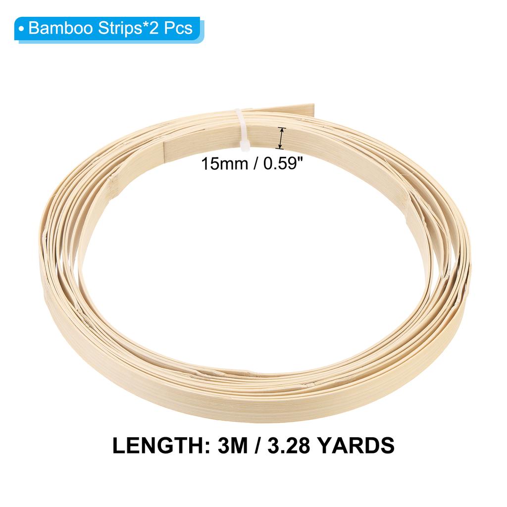 10 Ft Bamboo Rattan Weaving Cane Bundle of 2/3/7 Bamboo Strips Weave Basket Weaving Supplies for Crafting DIY Making, Wooden