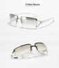 Xunge Frameless Rhinestone Sunglasses - Unisex Y2K Square Metal Style