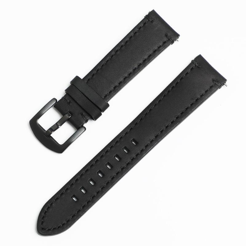 Retro Crazy Horse Leder Smartwatch-Armband, 18 mm 20 mm 22 mm, Echtes Rindsleder mit Schnellverschluss