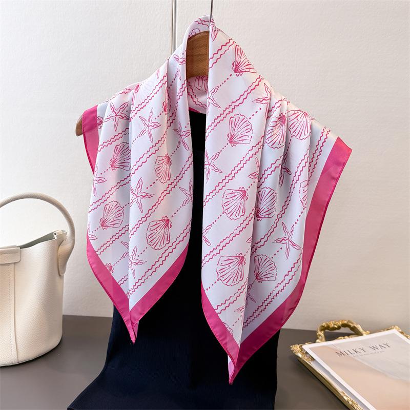 New Dot Prints Women Square Scarf Foulard Lady's Soft Satin Hair Scarves Multi-Neck Printed Head Kerchief Fashion Girl Scarfs
