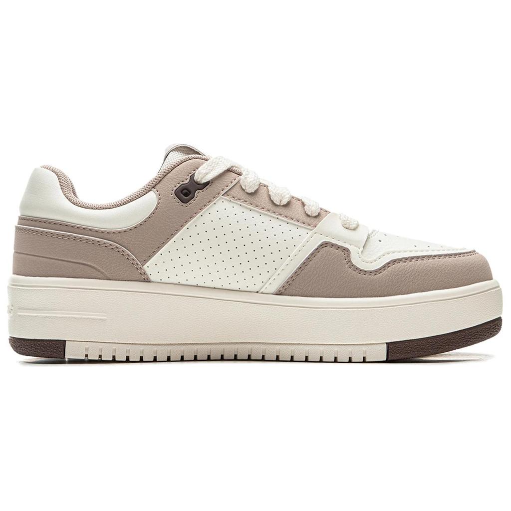 Li Ning Cheese Series Fashion Versatile White Sneakers Thick Sole Lightweight Non-Slip Wear-Resistant Breathable Low-Top Skate Shoes AGCU366-4