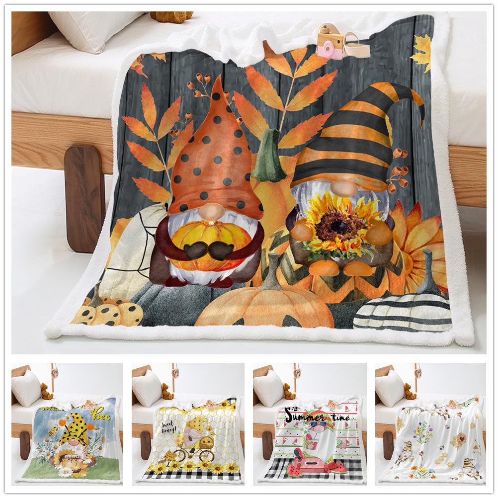 Blanket Cartoon Honey Blanket Digital Printed Lamb Fleece Crystal Fleece Blanket
