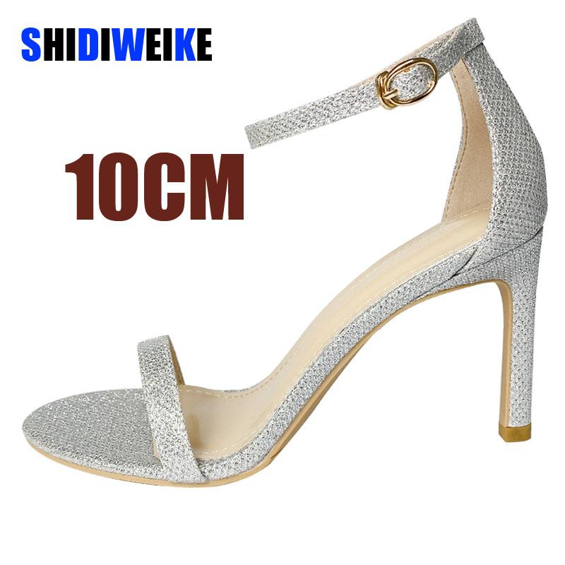 Femei cu vârf deschis la gleznă, cu toc stiletto, rochie, sandale, pantofi eleganti pentru nunta, pantofi cu toc înalt, pantofi sexy, clasici de vară