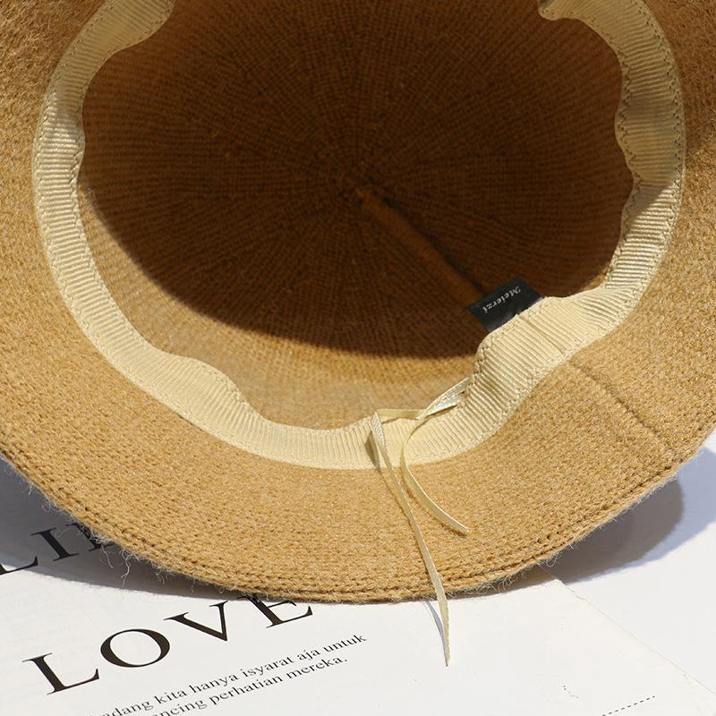 Autumn and Winter Korean Style Knitted Fisherman Hat Japanese Style Casual Wool Bucket Hat Warm Basin Hat