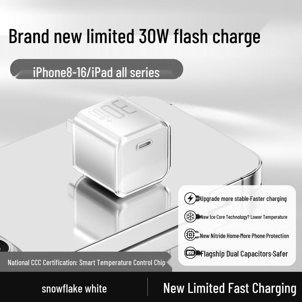 Compatible Gallium Nitride Charger for iPhone 12–15 Pro Max, 16, and 14 Plus PD Fast Charging