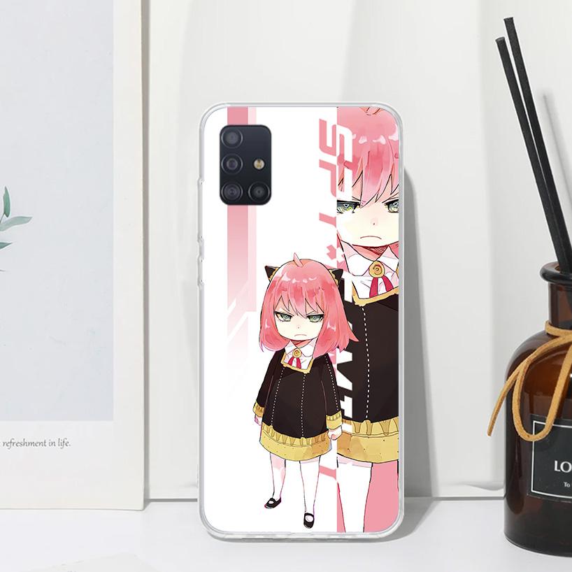 Spy Family Anya Cute Phone Case For Samsung Galaxy A52 A42 A32 A22 A12 A02S A72 A51 A50S A41 A31 A21S A71 A40 A30S A20S A10S A70