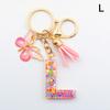 A-Z 26 Letter Pendant Keychain Tassel Butterfly Charms Keyrings Women Bag Ornaments Car Keychain Pendant